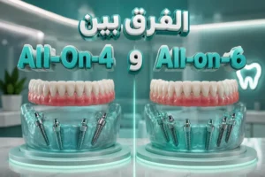 الفرق بين زراعة الأسنان all on 4 و all on 6